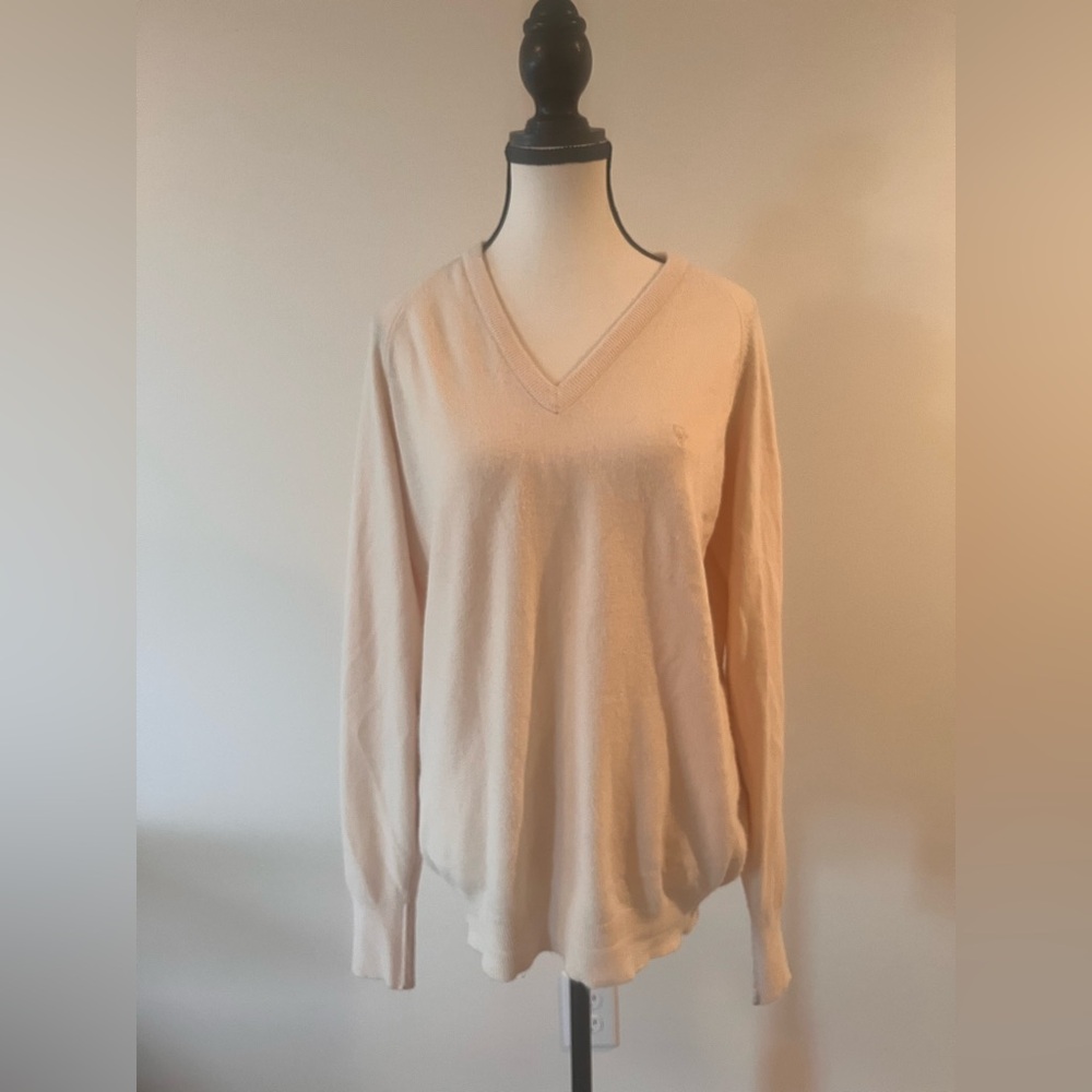 Vintage Pale Yellow Christian Dior V-Neck Sweater